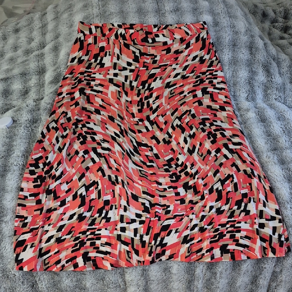 Jones Studio 🖤 Abstract Patterned A-Line Maxi Skirt (497)